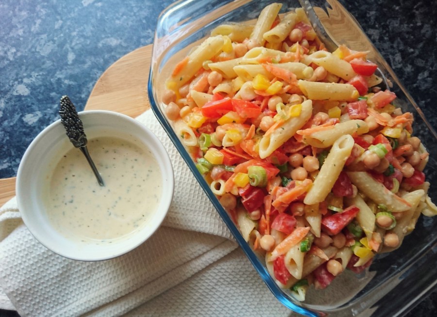 Pasta Salad with a Creamy Houmous&nbsp;Dressing