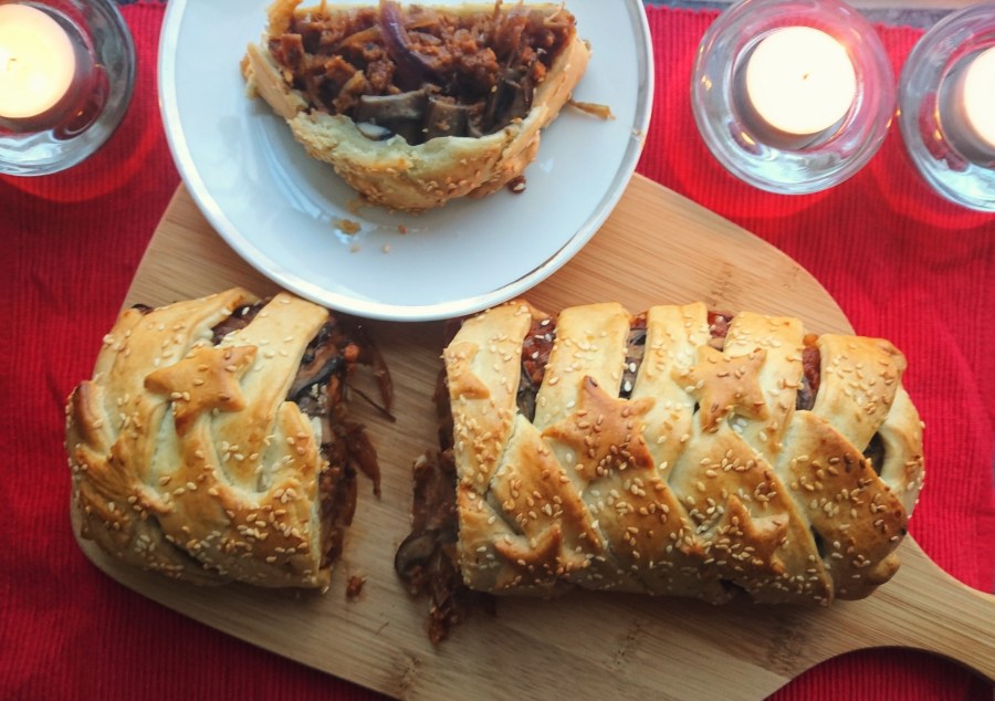 Chestnut Mushroom & Red Onion Sausage&nbsp;Plait