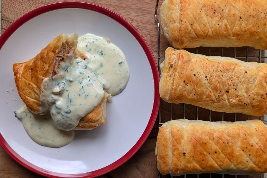 Vegan Salmon Wellington with Parsley&nbsp;Sauce