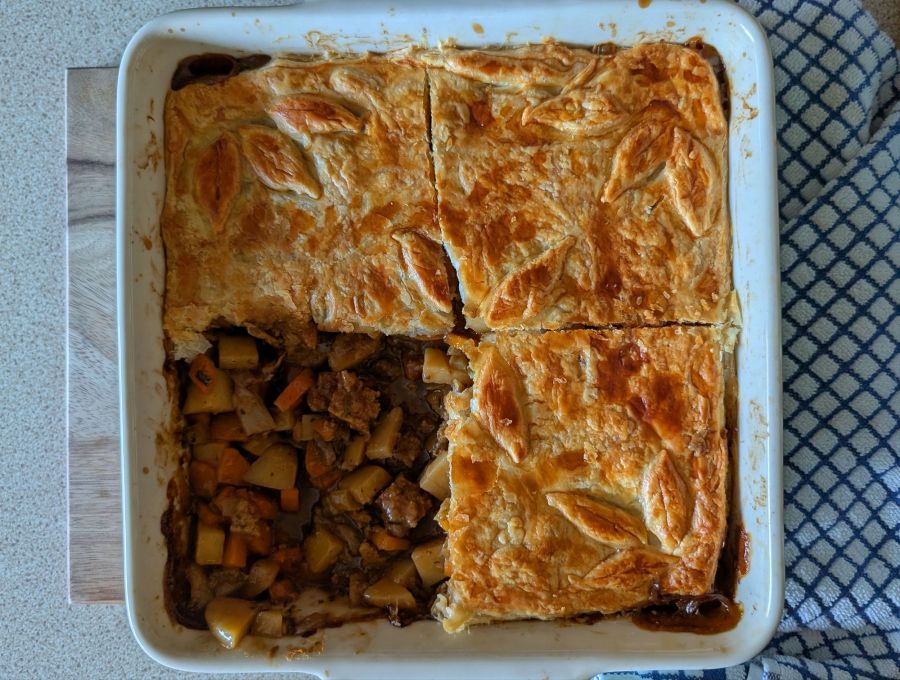 Vegan Corned Beef and Vegetable&nbsp;Pie
