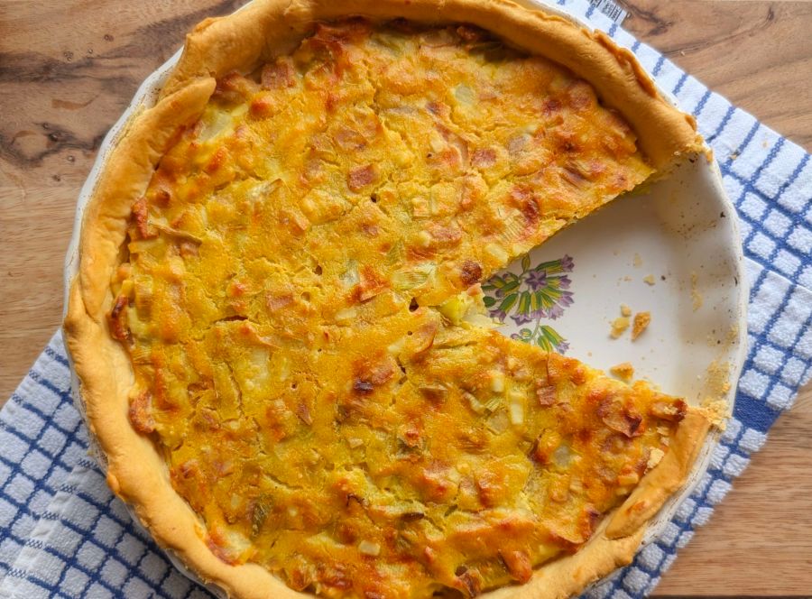 Vegan Leek, Bacon & Potato&nbsp;Quiche